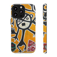 Abstract TAINO  Tribal Art Phone Case – Bold Orange Graphic Protective Cover