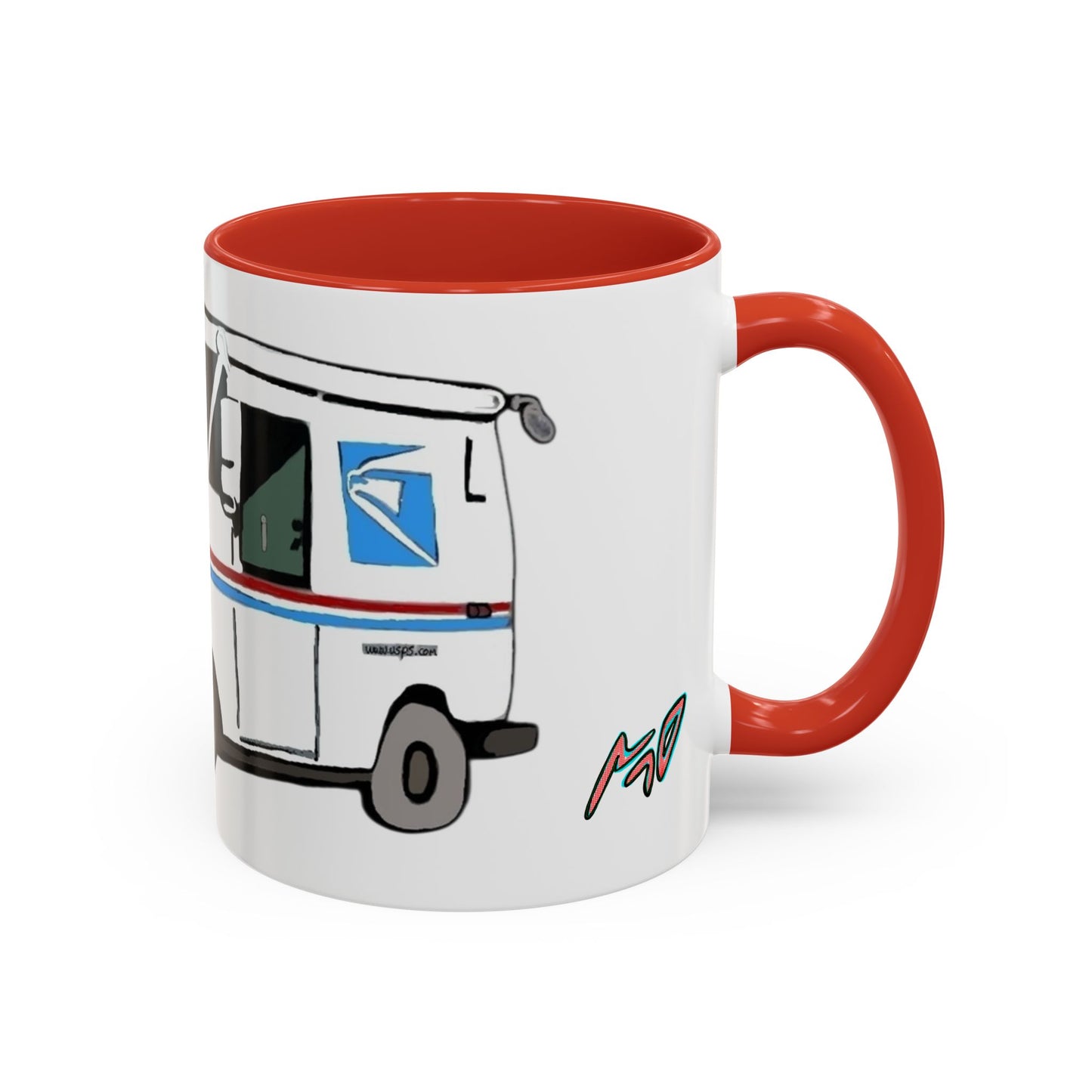 LLV Postal Service Mail Truck Accent Coffee Mug — Retro USPS Delivery Van Illustration (11/15oz)