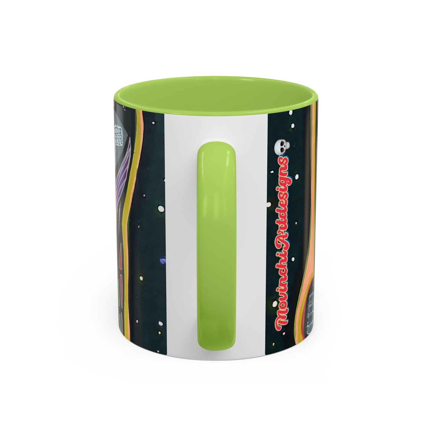 VINCENT  Skull Pop Art Accent Coffee Mug — Colorful Neon Tribal Skull Design (11/15oz)