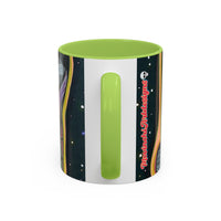 VINCENT  Skull Pop Art Accent Coffee Mug — Colorful Neon Tribal Skull Design (11/15oz)