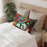 Abstract Neon Doodle Pillow Sham — Colorful Psychedelic Cotton Throw