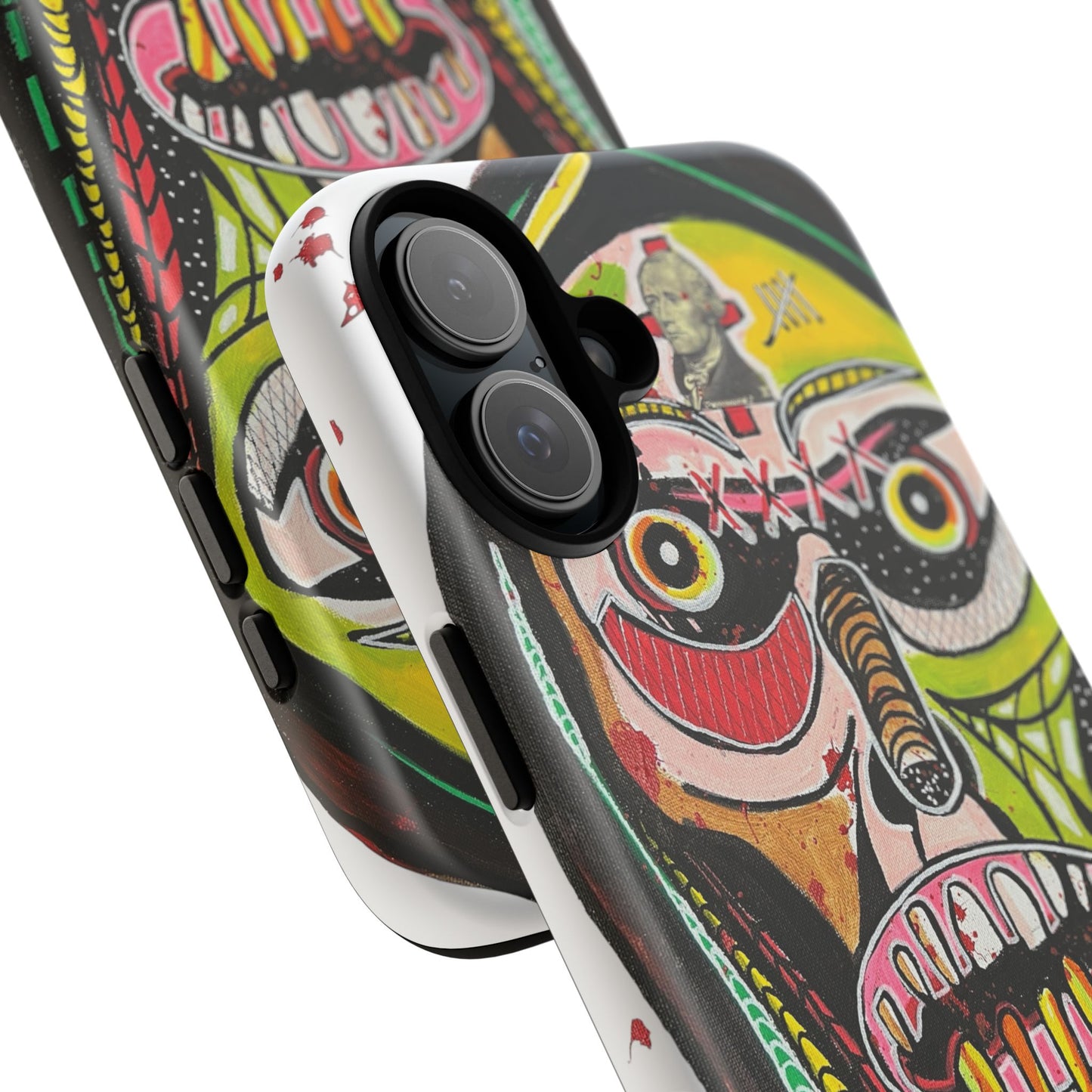 KUNTA.  Abstract Tribal Skull Phone Case — Colorful Street Art Protective Cover