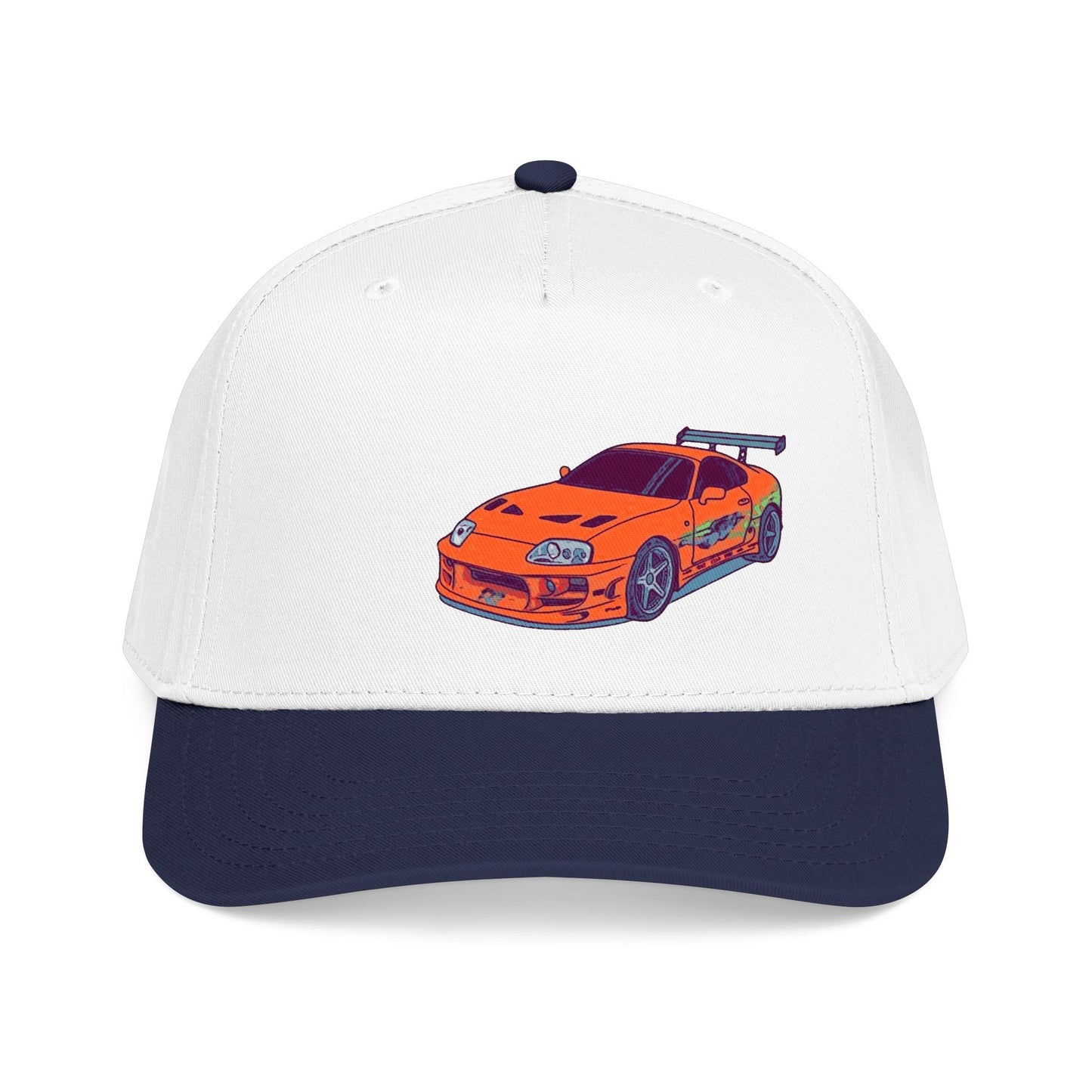 2JZ.  Retro Orange Sports Car Baseball Cap — Vintage JDM Supra Snapback