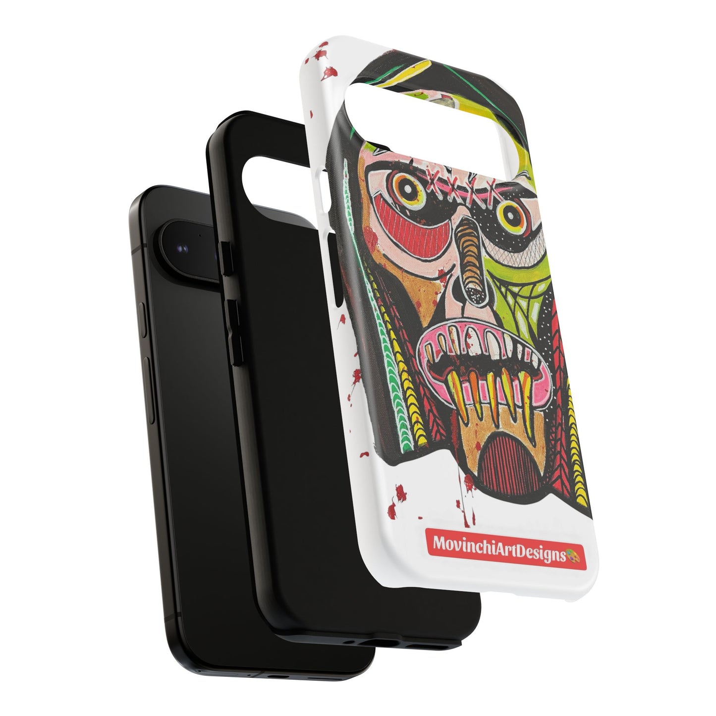 KUNTA.  Abstract Tribal Skull Phone Case — Colorful Street Art Protective Cover
