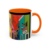 VIEJO SAN JUAN,  Colorful Cityscape Coffee Mug — Vibrant European Street Accent Mug