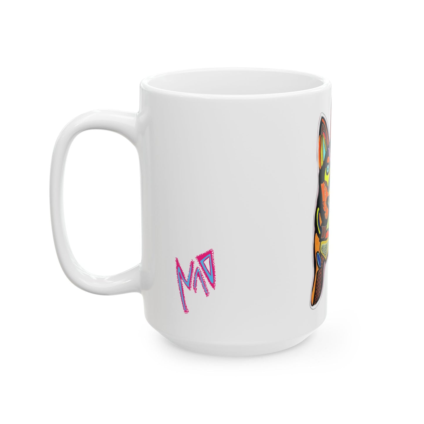 Colorful HUSKY Dog Ceramic Mug — Vibrant Pop Art Puppy Coffee Cup (11oz/15oz)
