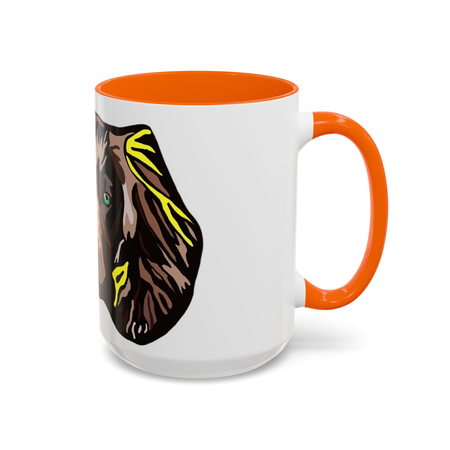 MR COCKER Dog Portrait Accent Coffee Mug — Brown Spaniel Art Mug (11/15oz)
