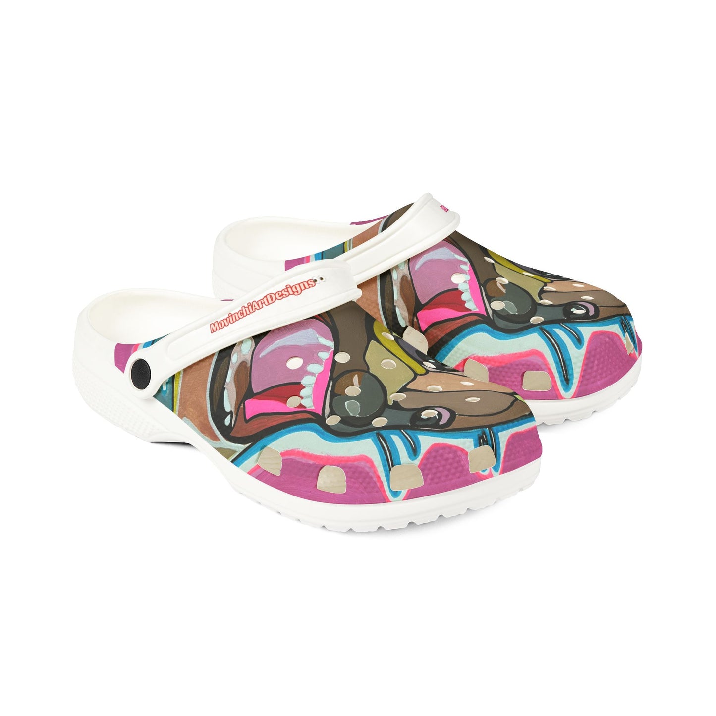 FLOW DOG  Pug Pop Art EVA Foam Clogs — Colorful Cartoon Dog Slip-On Shoes