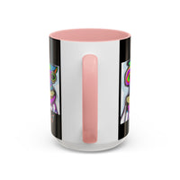Abstract Alien Art Coffee Mug — Colorful Surreal Creature Accent Mug