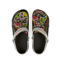 KUNTA2.0  Graphic EVA Foam Clogs — Colorful Abstract Mask Print
