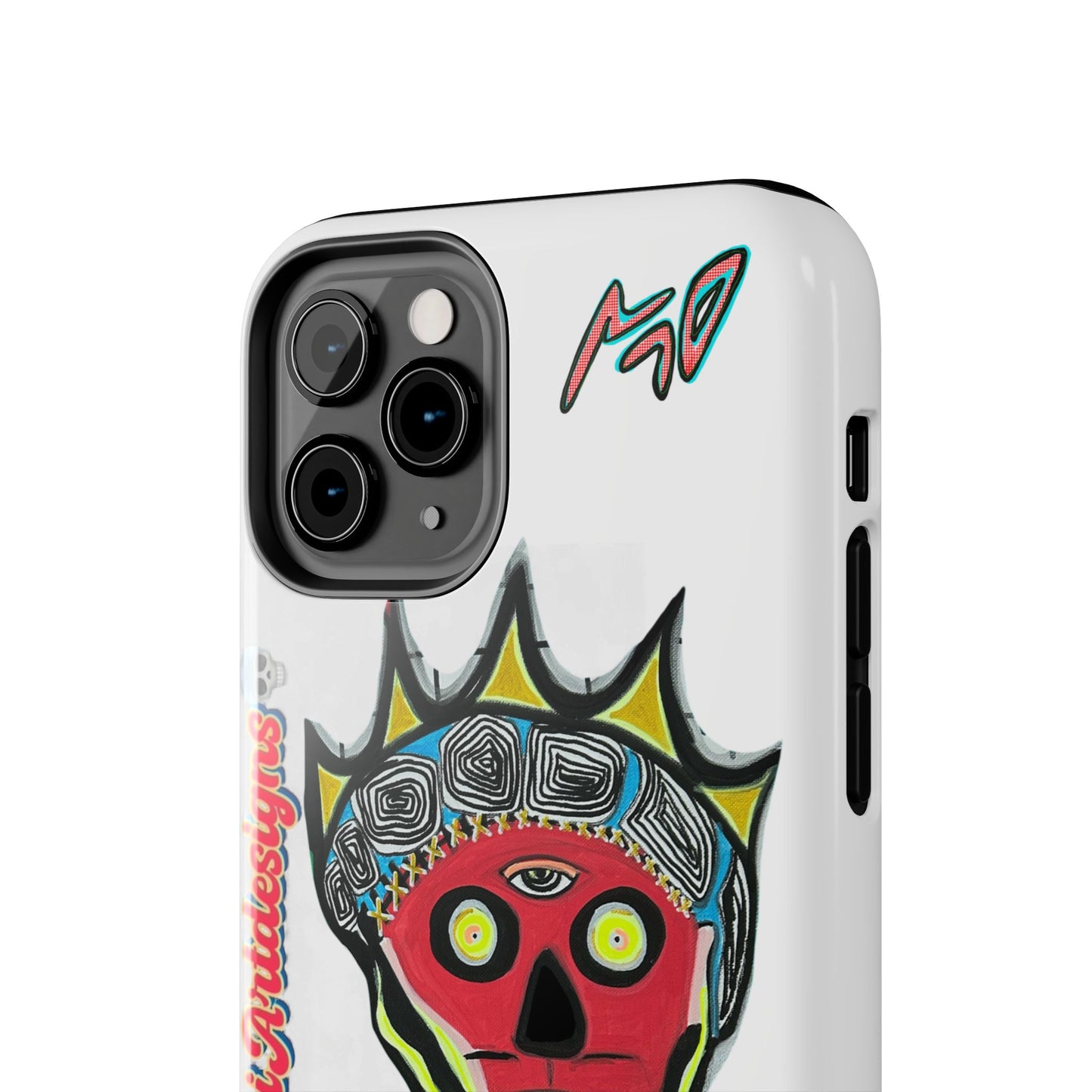 Artistic Crown KING GRAY  Skull Tough Phone Case — Colorful Abstract Guardian Design