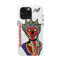 Artistic Crown KING GRAY  Skull Tough Phone Case — Colorful Abstract Guardian Design