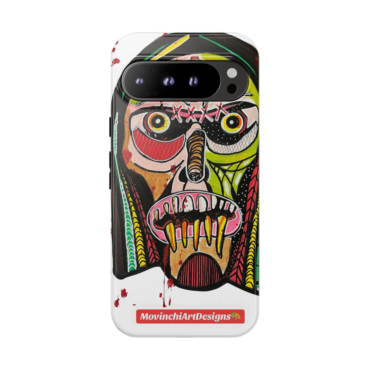 KUNTA.  Abstract Tribal Skull Phone Case — Colorful Street Art Protective Cover
