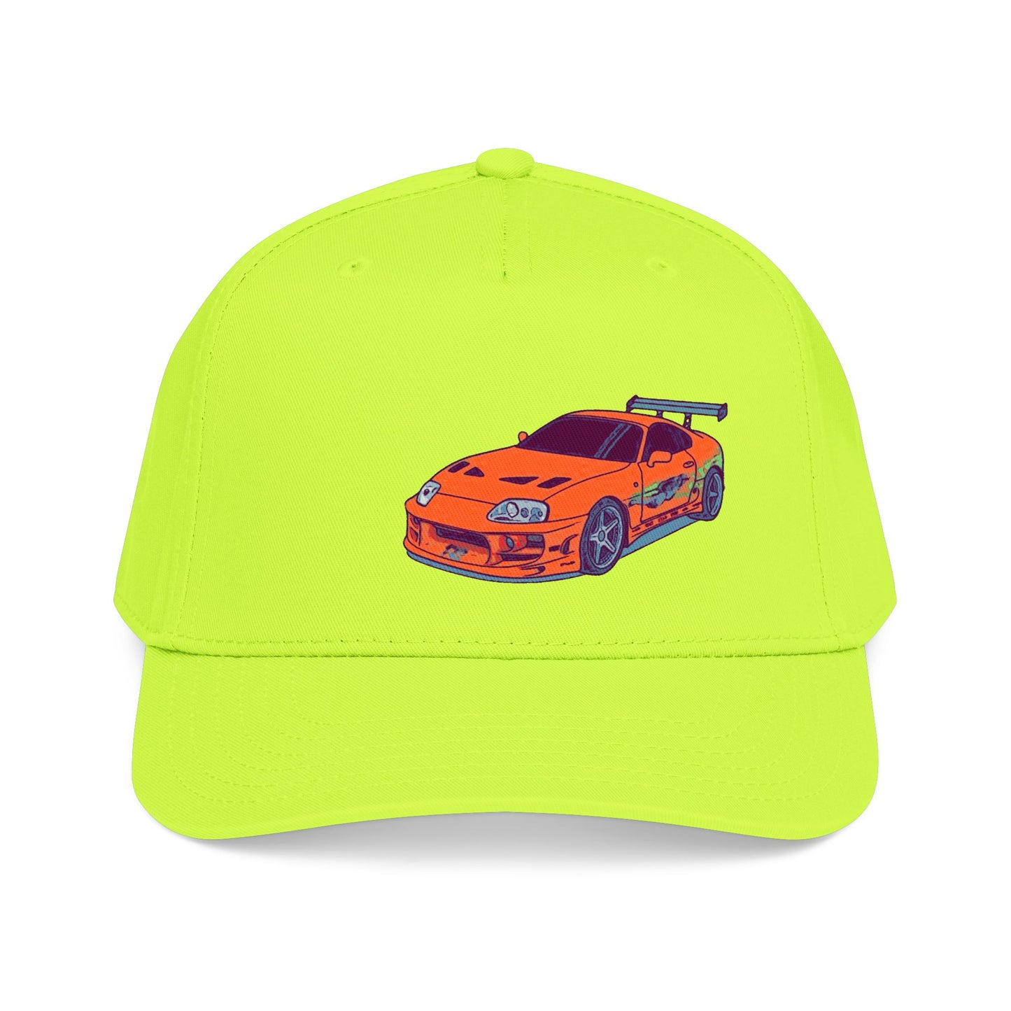 2JZ.  Retro Orange Sports Car Baseball Cap — Vintage JDM Supra Snapback
