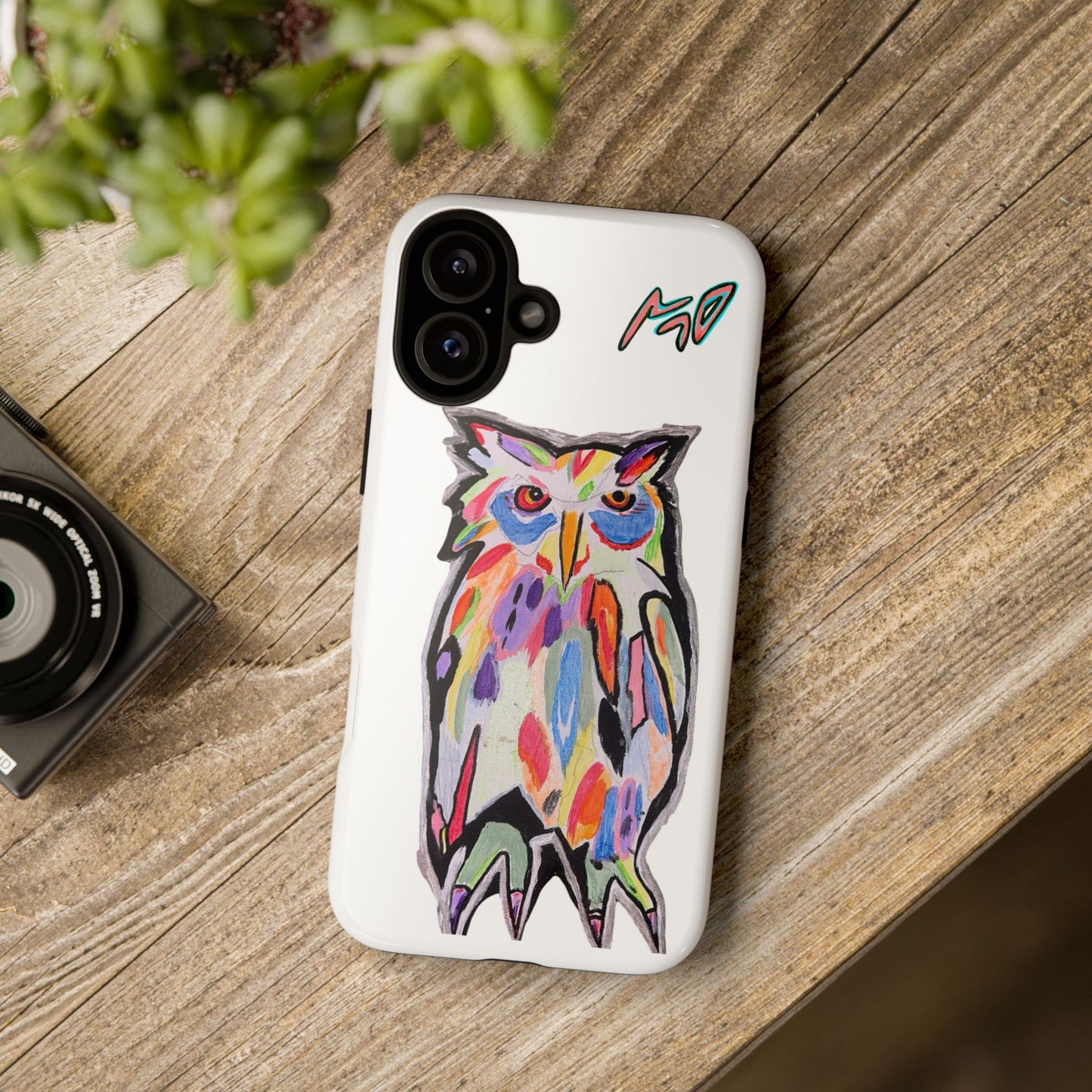 Colorful Owl Phone Case — Artistic Owl Illustration Tough Case