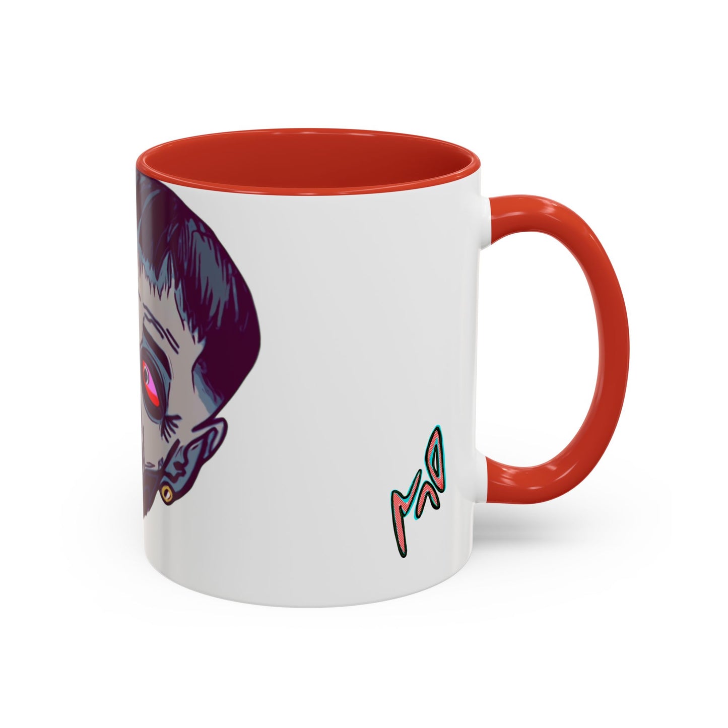 Edgy 3x  Horror Face Accent Coffee Mug (11/15oz) — 'ANAL 3X' Graphic