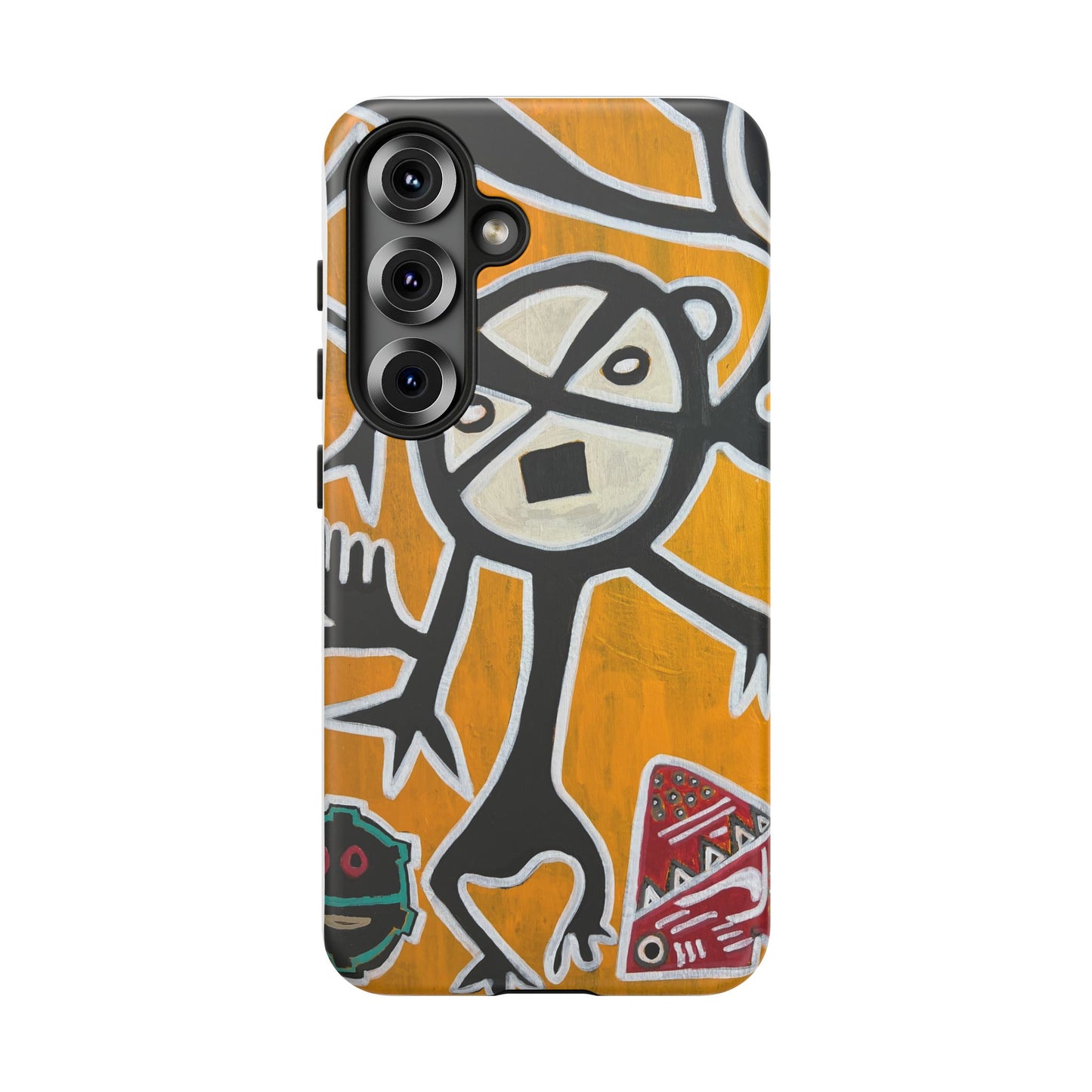 Abstract TAINO  Tribal Art Phone Case – Bold Orange Graphic Protective Cover