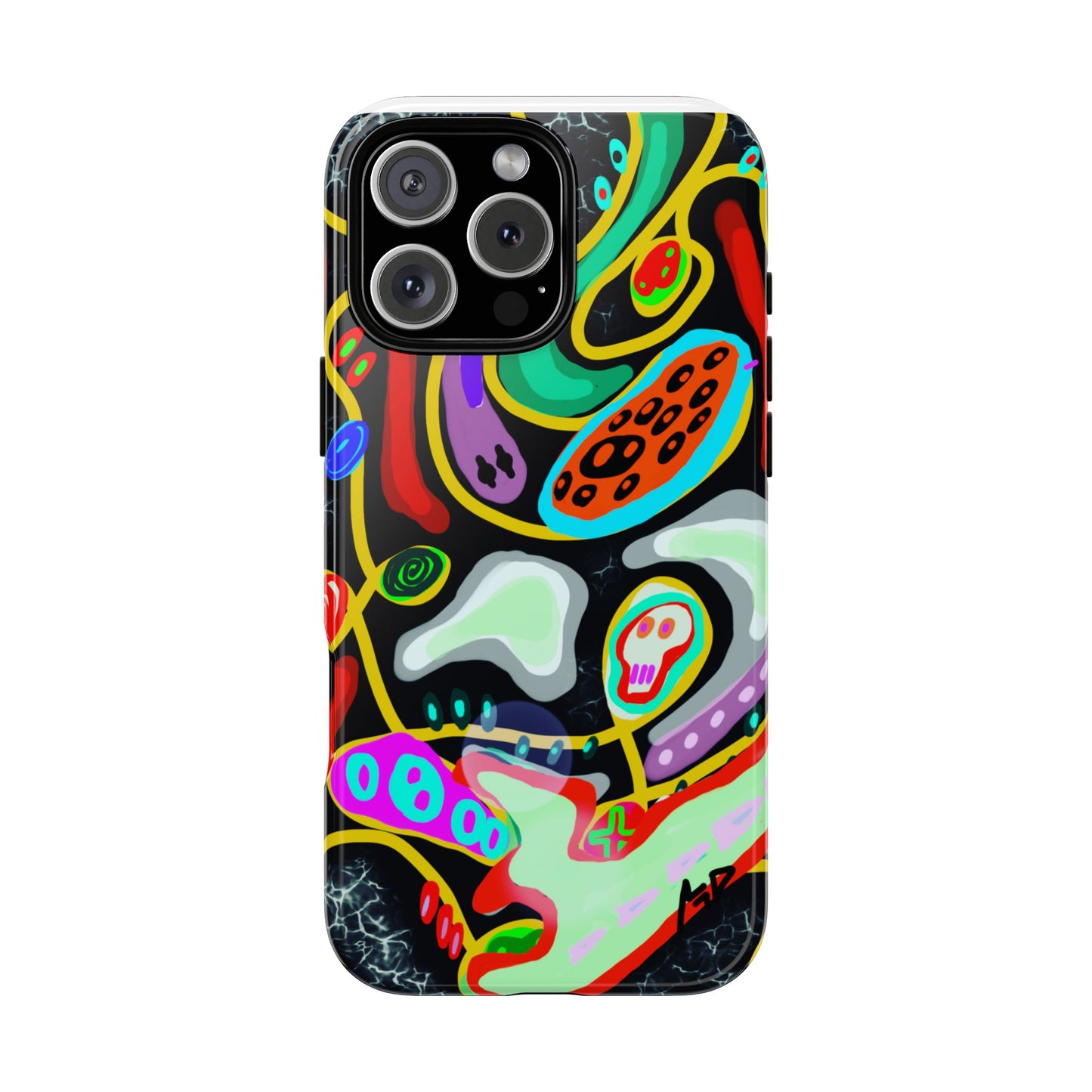 CRAZY4  Abstract Neon Skull Phone Case — Colorful Psychedelic Protective Cover