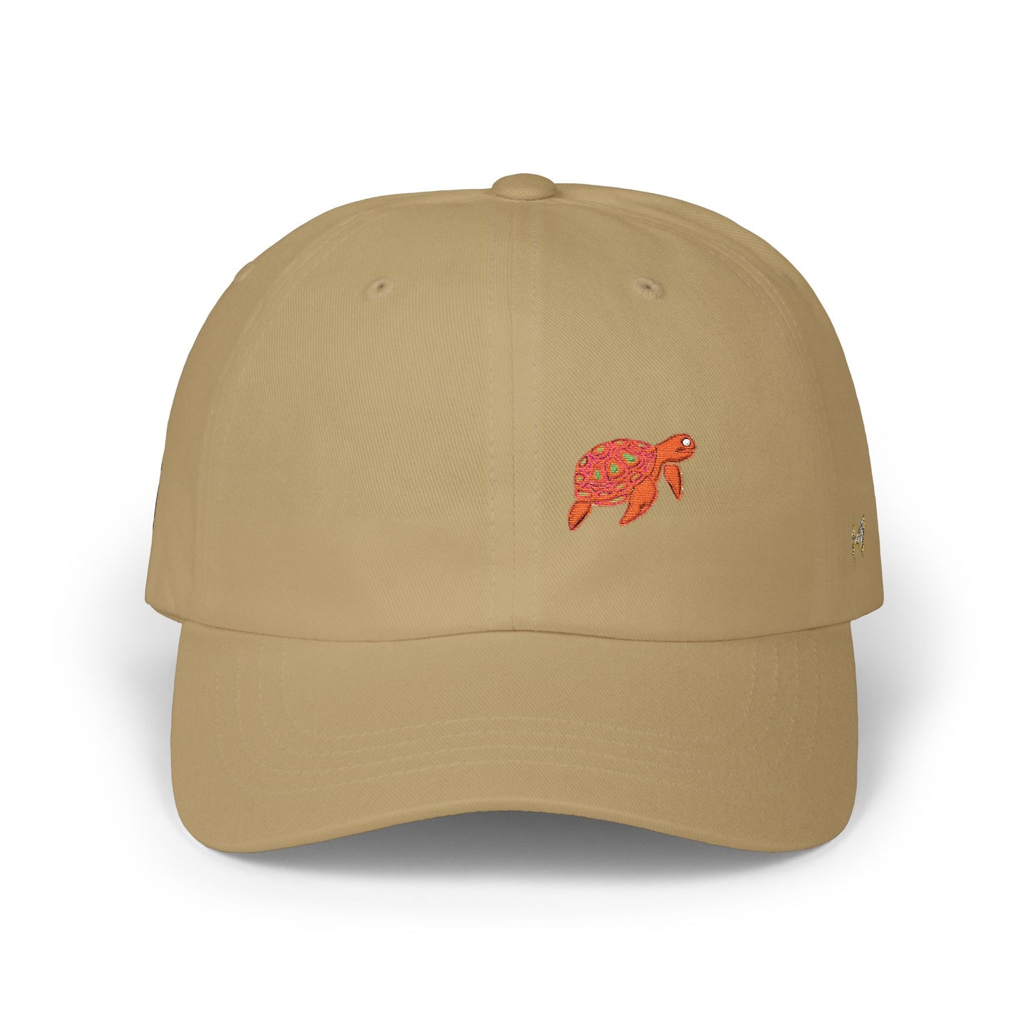 Embroidered Floral Sea Turtle Dad Cap
