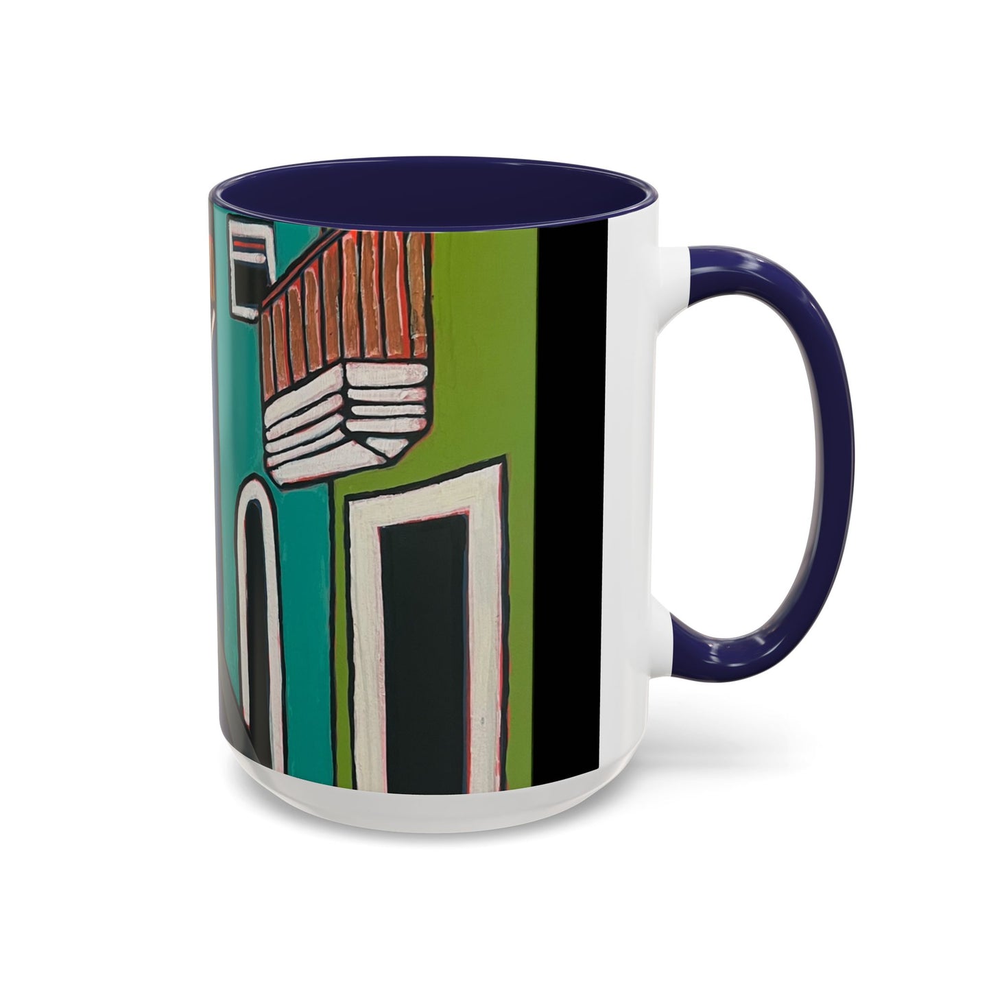 SAN SEBASTIAN2.0 Colorful Canal Houses Accent Coffee Mug — Bright European Street Art Ceramic Mug (11/15oz)