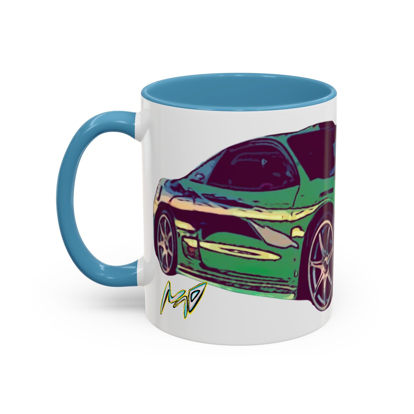 Coffee Mug —ECLIPSE  Neon Sports Car Design with "MovinchiArtDesigns" Logo