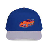 2JZ.  Retro Orange Sports Car Baseball Cap — Vintage JDM Supra Snapback
