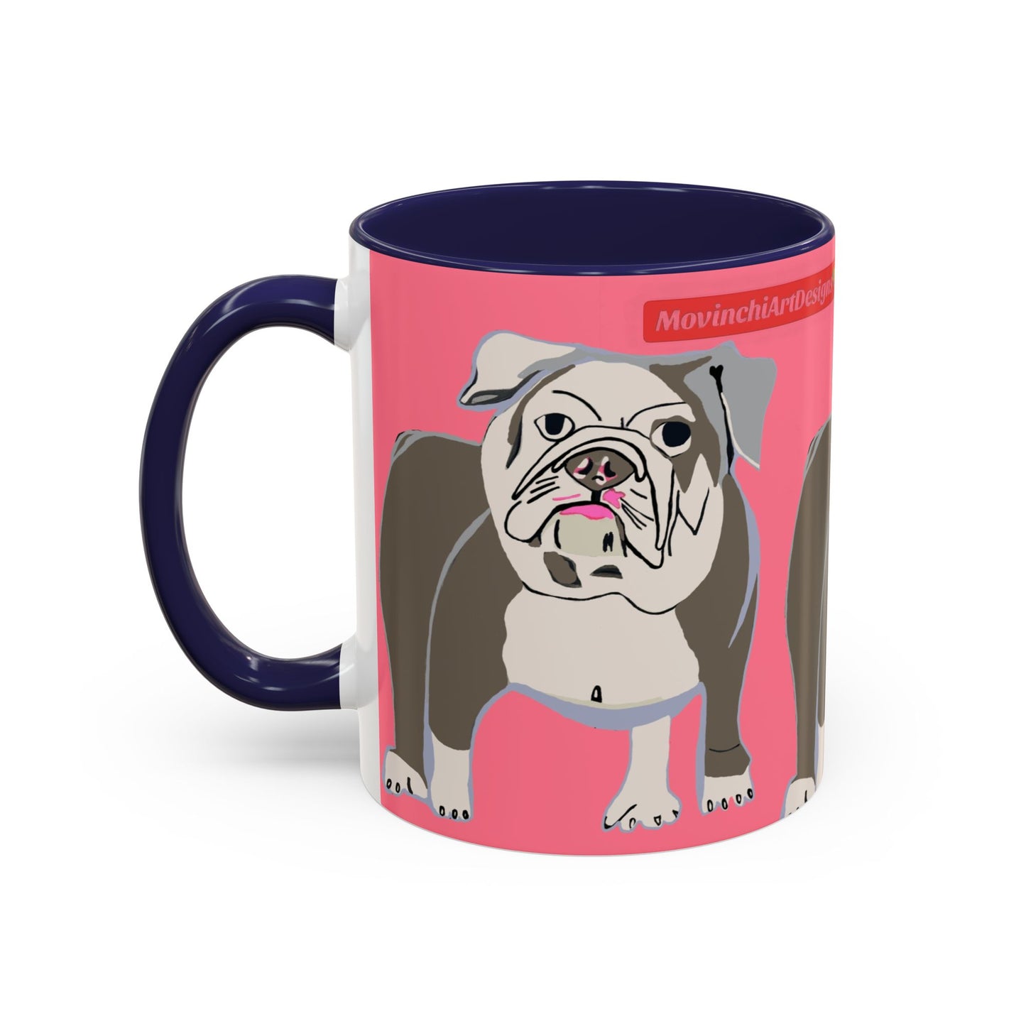 Bulldog Accent Coffee Mug — Cute Pink Dog Lover Mug (11/15oz)
