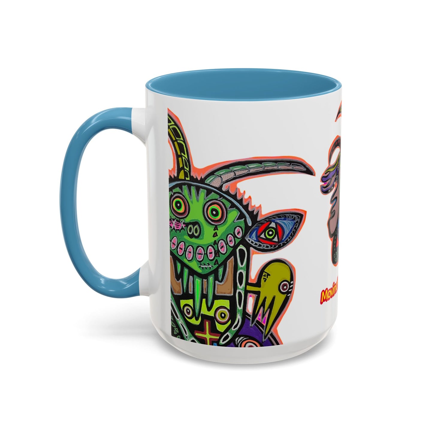 Colorful RYDER.   Abstract Jester Accent Coffee Mug — MovinchiArtDesigns