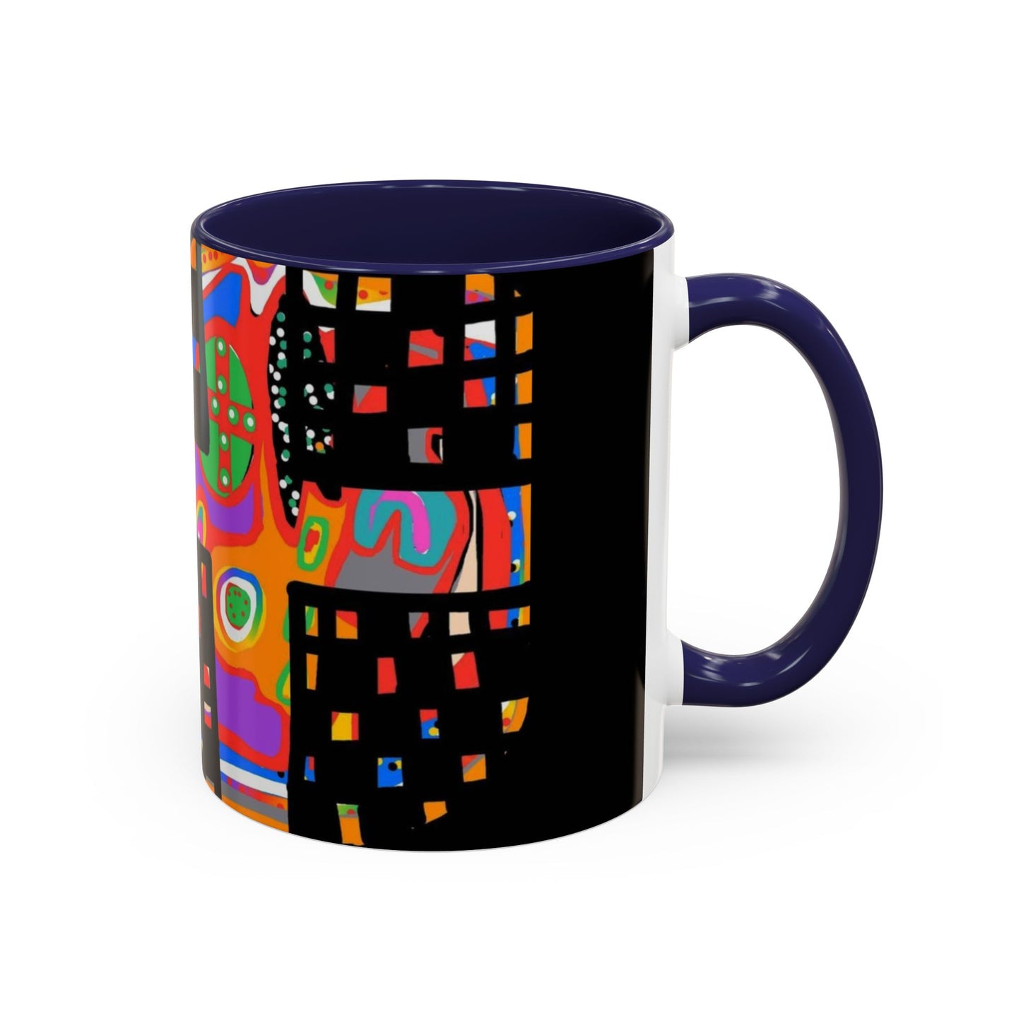 Coffee Mug — Colorful Abstract Cross Accent Ceramic Mug (11/15 oz)