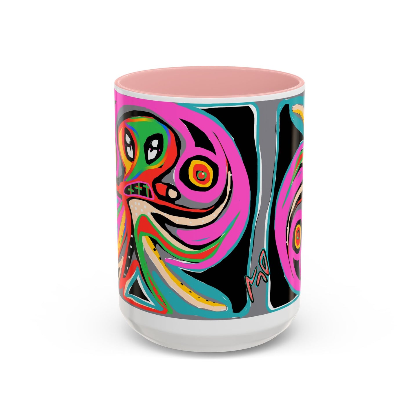 Abstract Neon octopussy Coffee Mug — Colorful Pop Art Accent Mug (11/15oz)