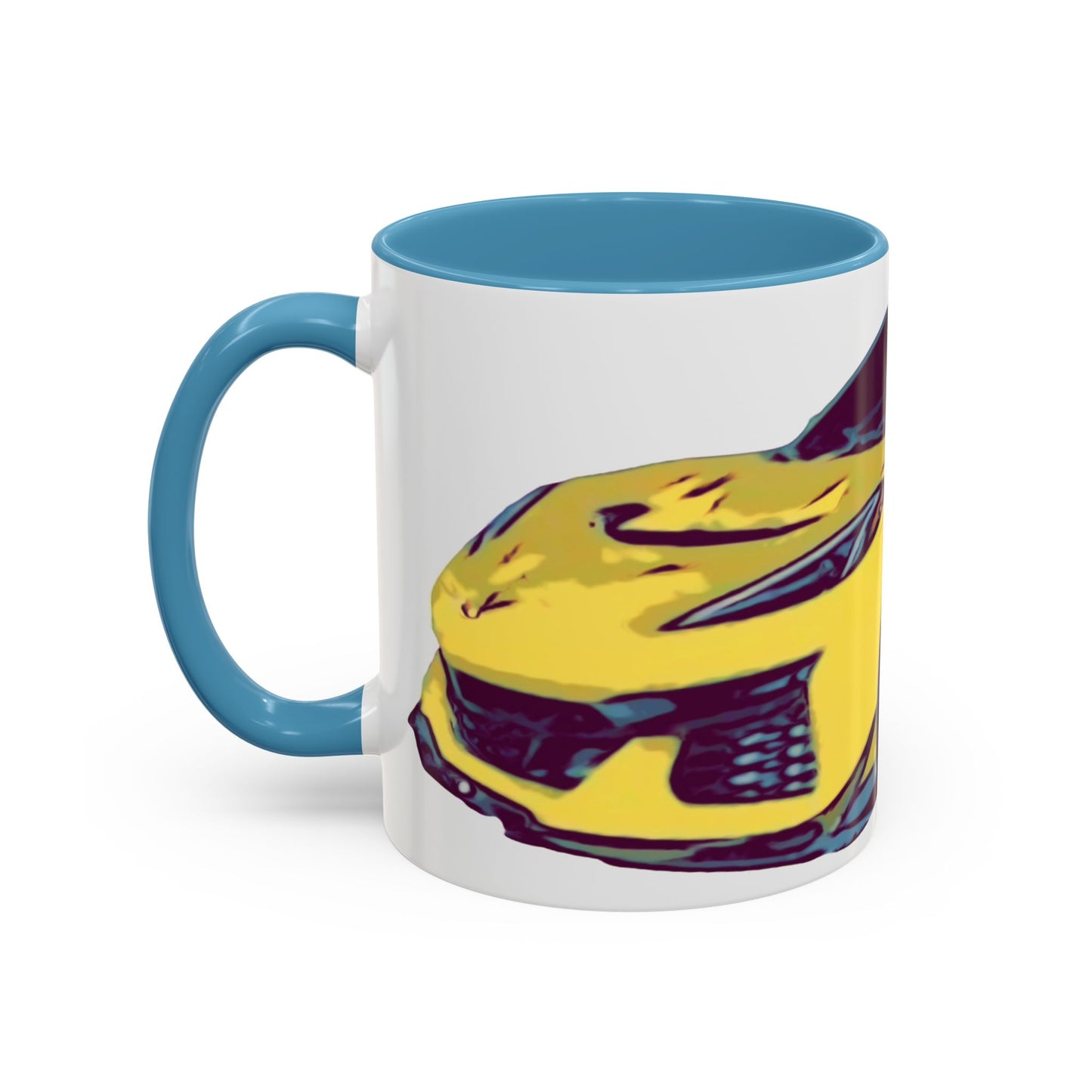 ZR1 Lover Coffee Mug — Yellow Sports Car & Boston Terrier Accent Mug (11/15 oz)