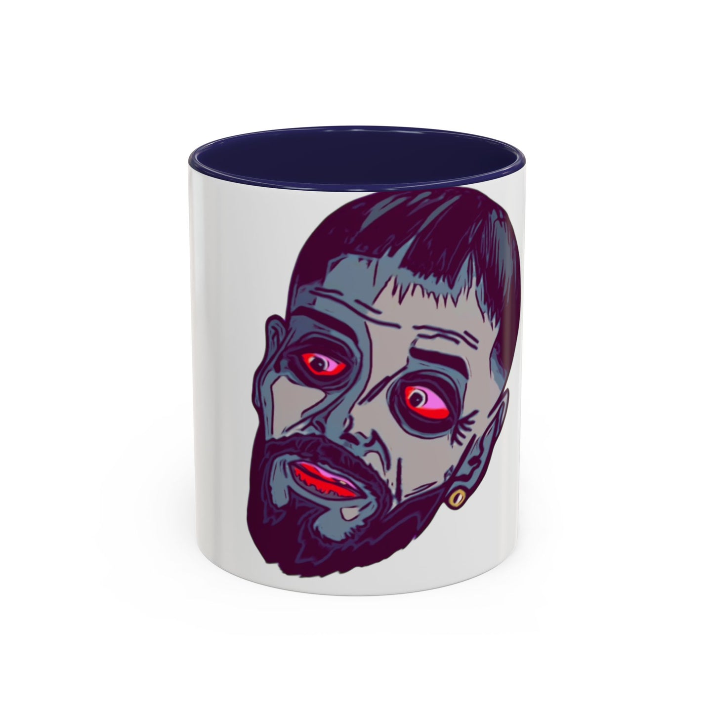 Edgy 3x  Horror Face Accent Coffee Mug (11/15oz) — 'ANAL 3X' Graphic