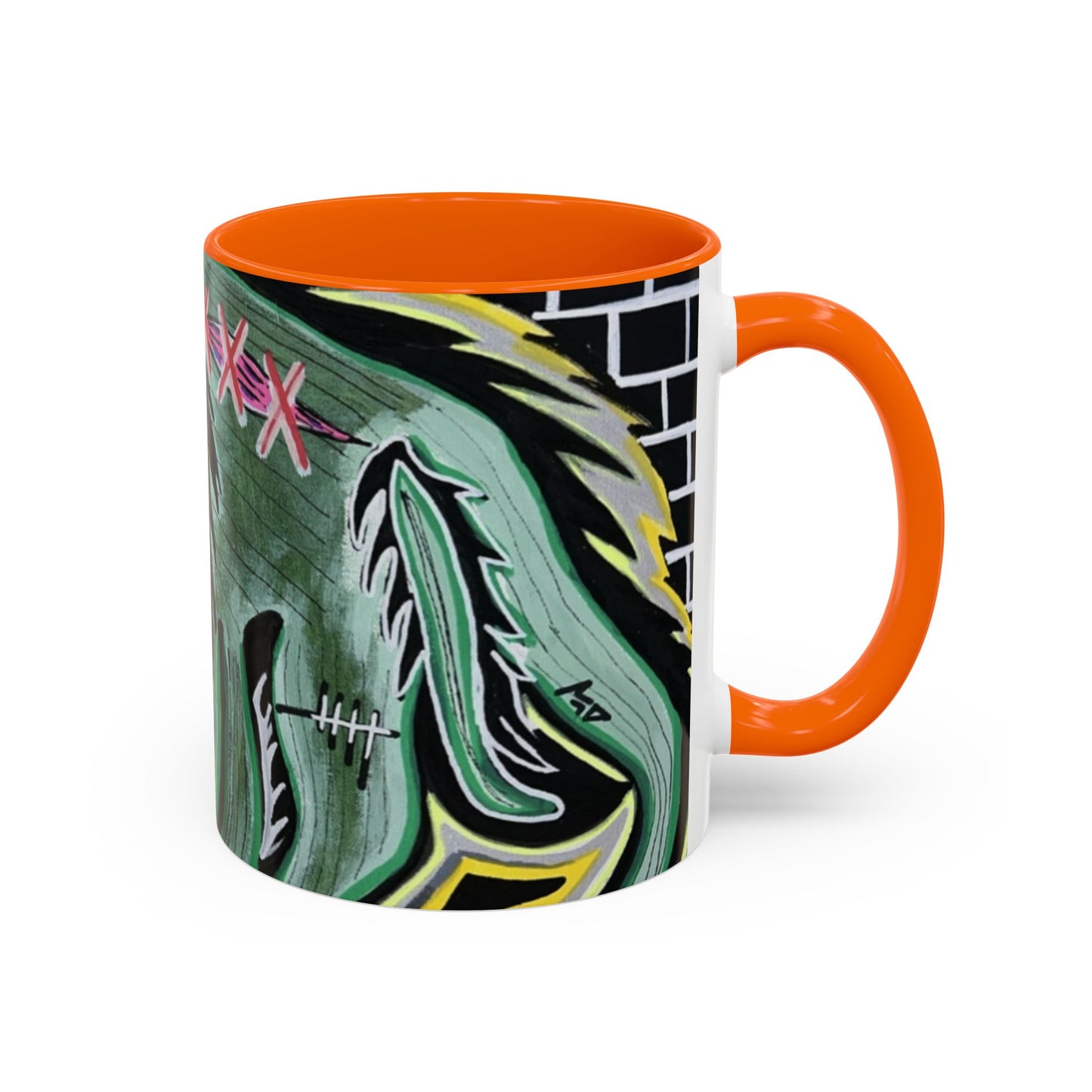 CHUPACABRAS.  Green Monster Art Coffee Mug — Spooky Neon Creature Accent Mug (11/15oz)