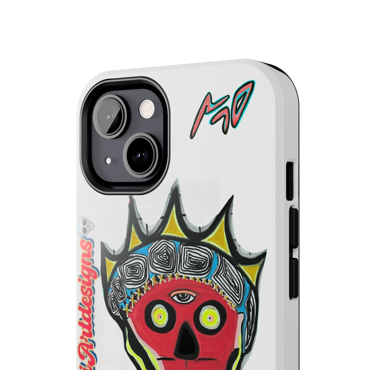 Artistic Crown KING GRAY  Skull Tough Phone Case — Colorful Abstract Guardian Design