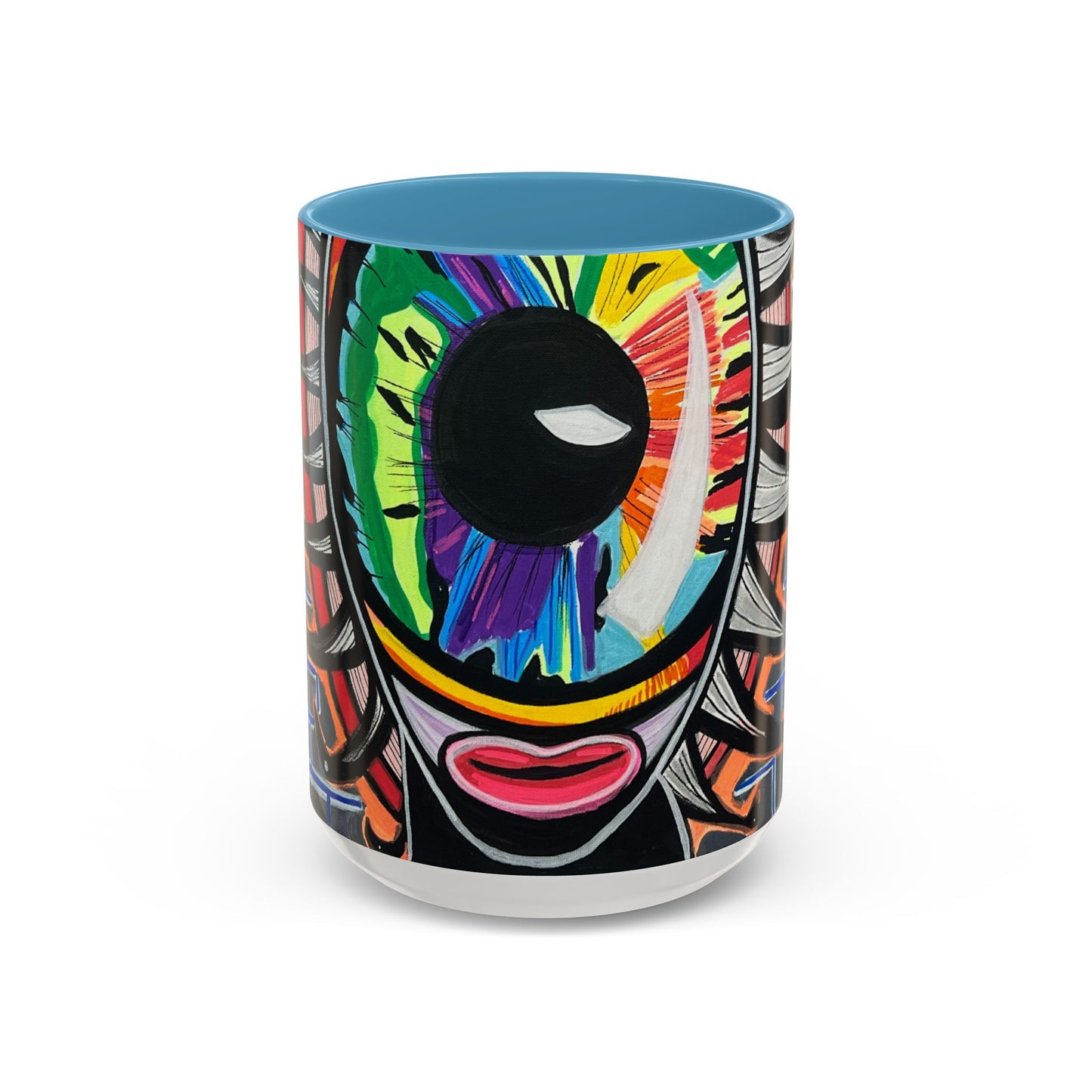 Abstract Street-Art Eye Coffee Mug — Colorful Graffiti Accent Mug (11/15 oz)