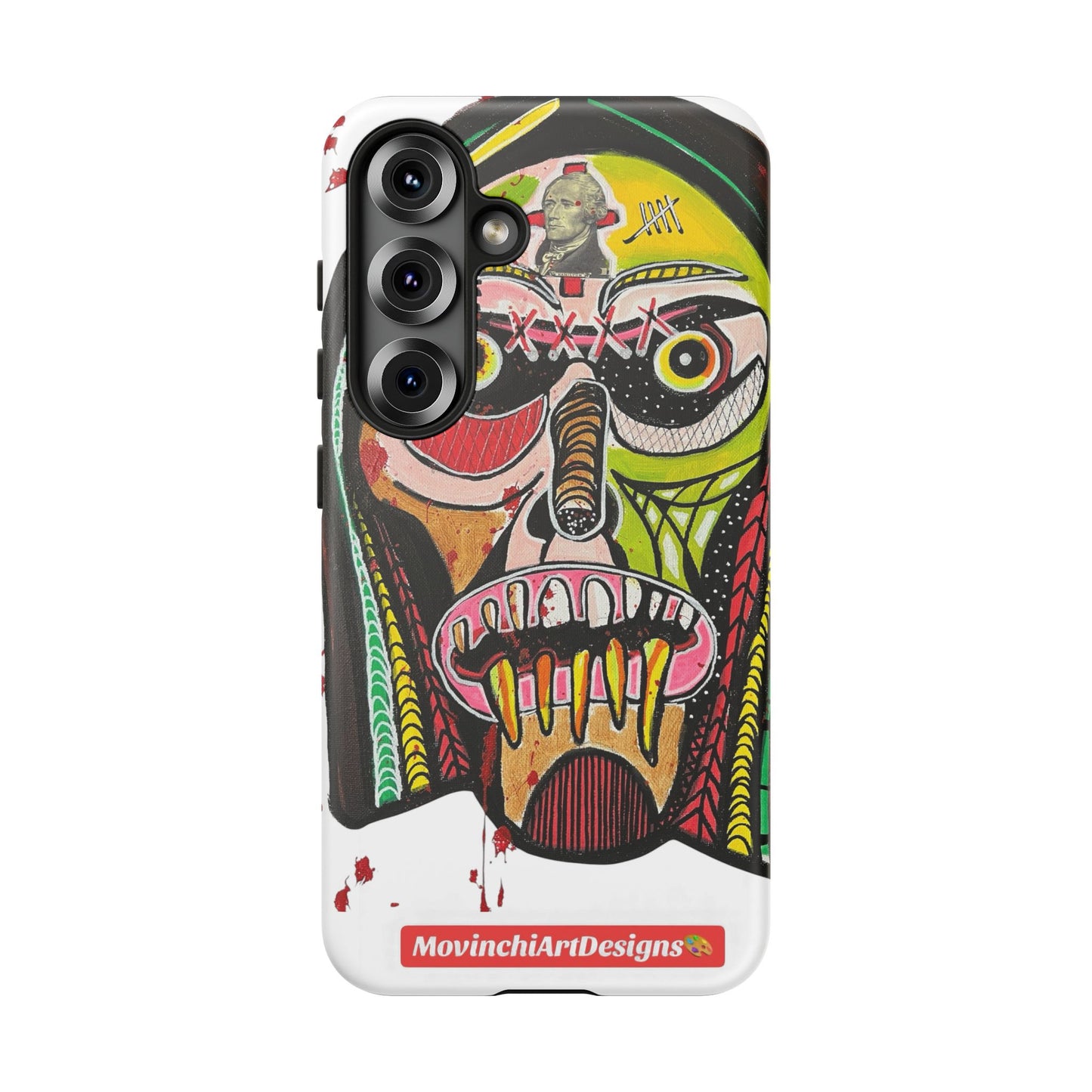 KUNTA.  Abstract Tribal Skull Phone Case — Colorful Street Art Protective Cover