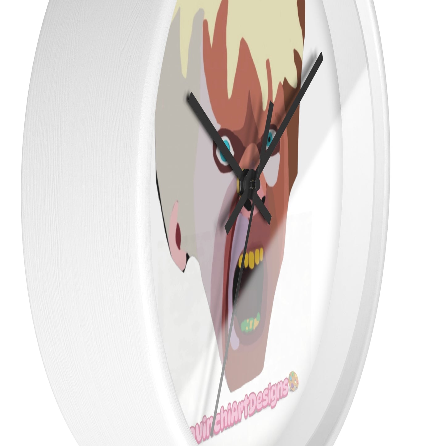 KAREN.  Screaming Face Wall Clock — Bold Pop Art Horror Home Decor
