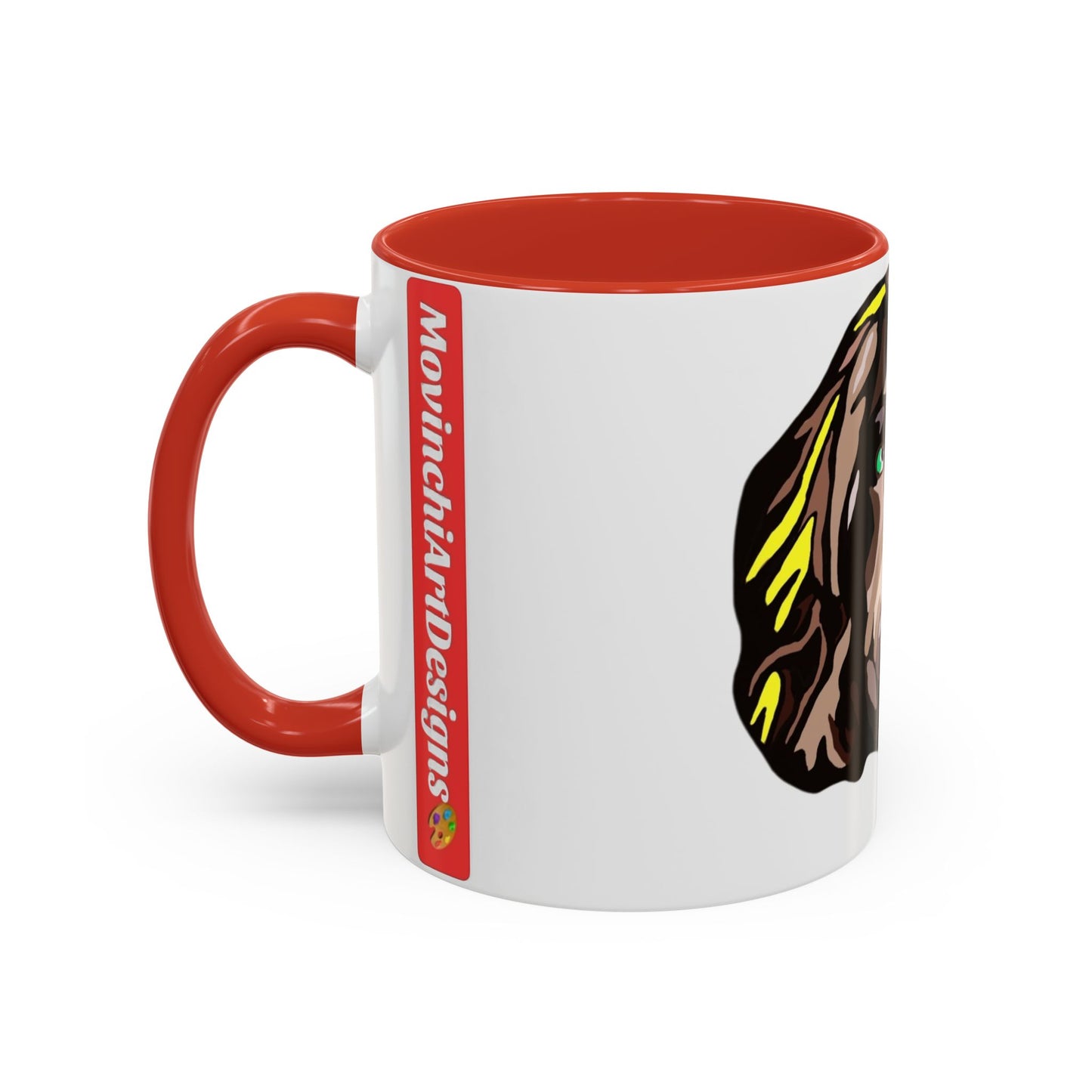 MR COCKER Dog Portrait Accent Coffee Mug — Brown Spaniel Art Mug (11/15oz)