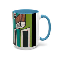 SAN SEBASTIAN2.0 Colorful Canal Houses Accent Coffee Mug — Bright European Street Art Ceramic Mug (11/15oz)
