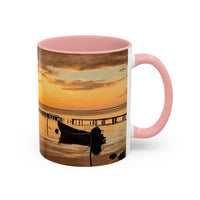 Sunset Harbor Coffee Mug — Golden Beach Sunrise Accent Mug (11/15oz)
