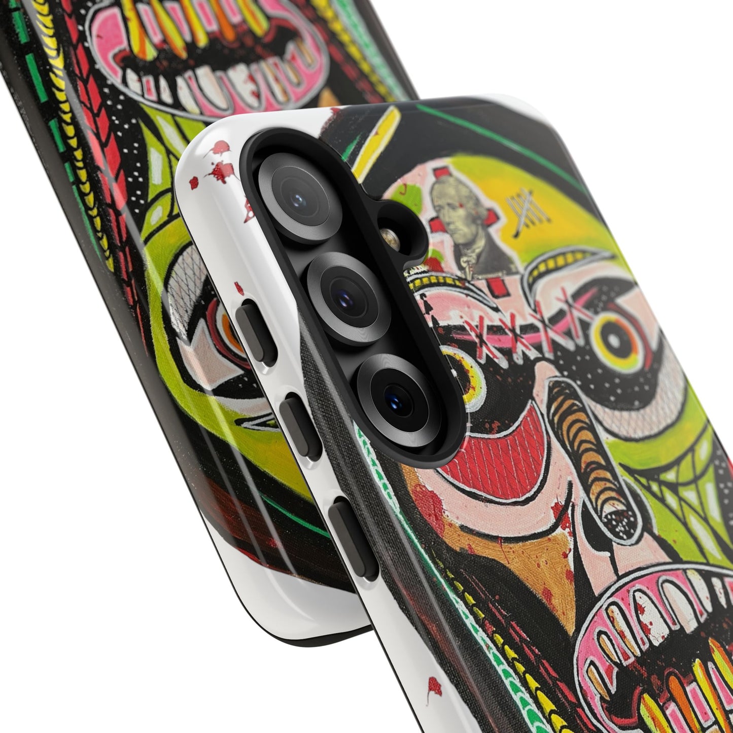 KUNTA.  Abstract Tribal Skull Phone Case — Colorful Street Art Protective Cover