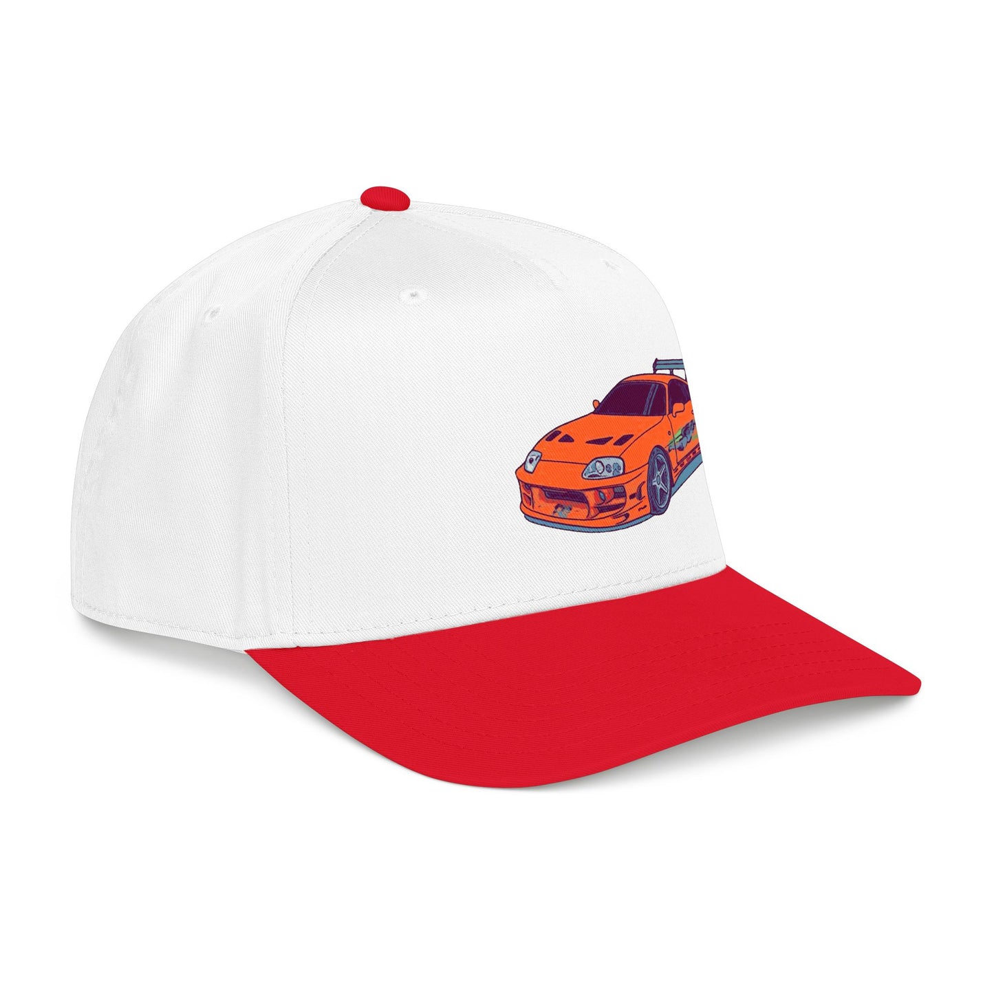 2JZ.  Retro Orange Sports Car Baseball Cap — Vintage JDM Supra Snapback