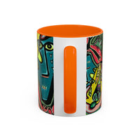 AbstractCONCERT.   Pop Art Coffee Mug — Colorful Faces Accent Mug (11/15 oz)