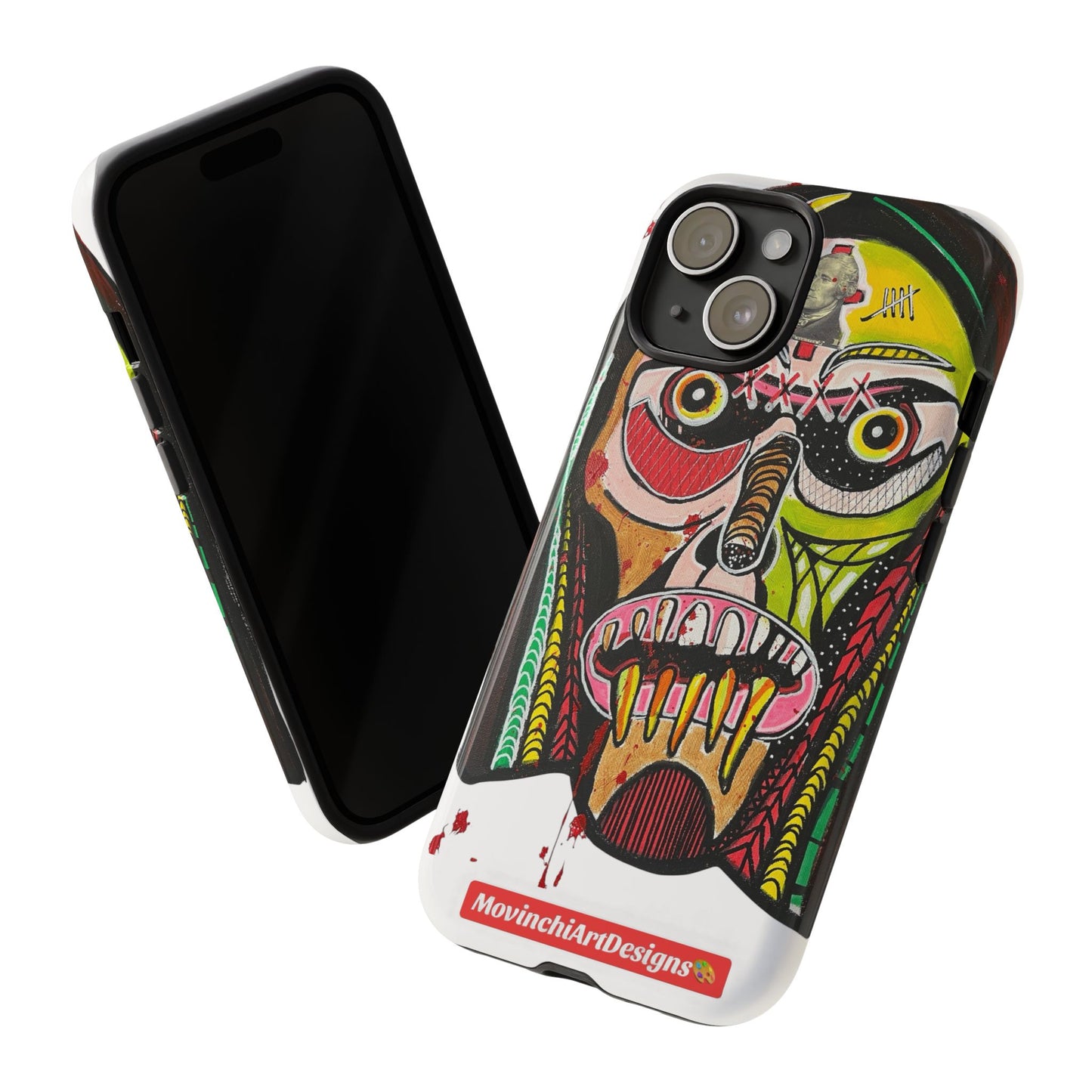 KUNTA.  Abstract Tribal Skull Phone Case — Colorful Street Art Protective Cover