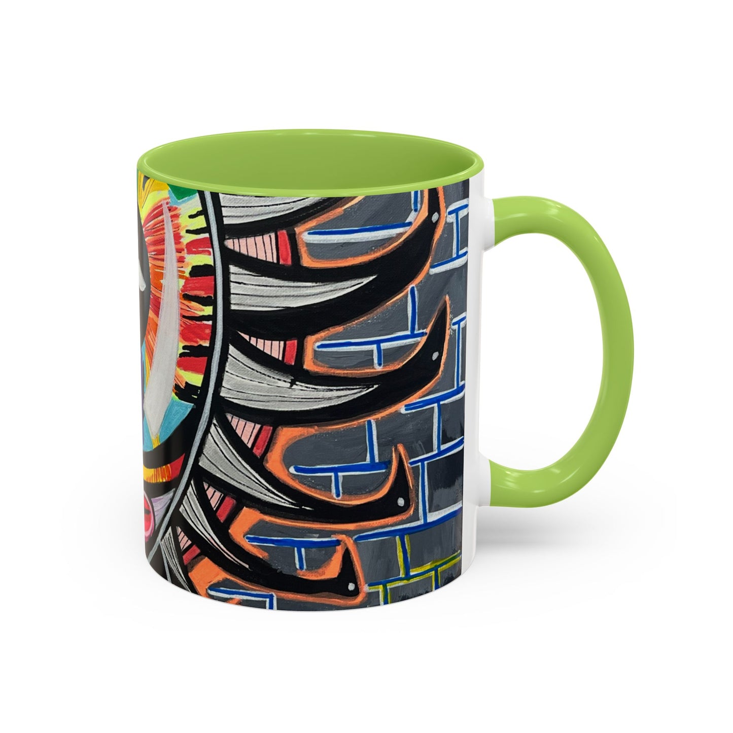 Abstract Street-Art Eye Coffee Mug — Colorful Graffiti Accent Mug (11/15 oz)