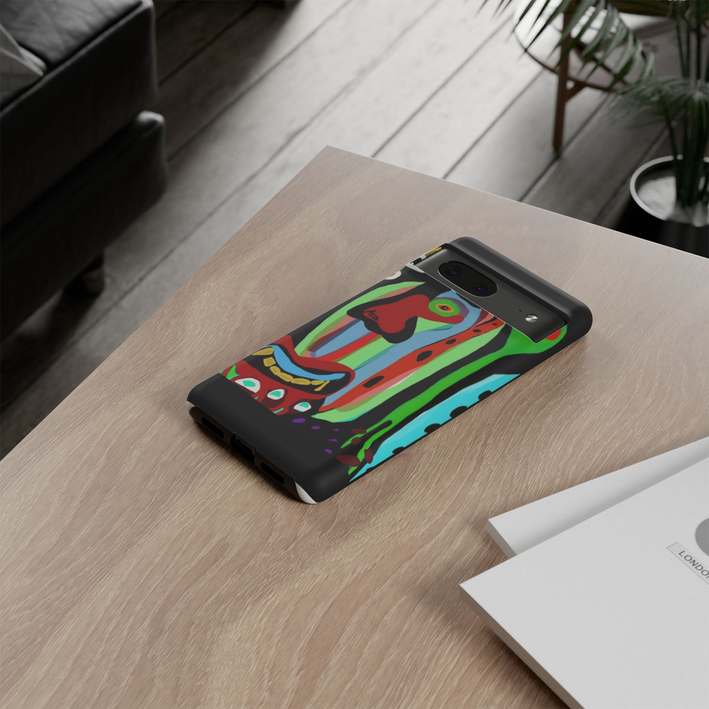 CRAZY.   Tribal Face Phone Case — Colorful Modern Art iPhone Cover