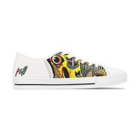 Women's Low Top Sneakers —INFECTED.   Vibrant Abstract Skull Art Print