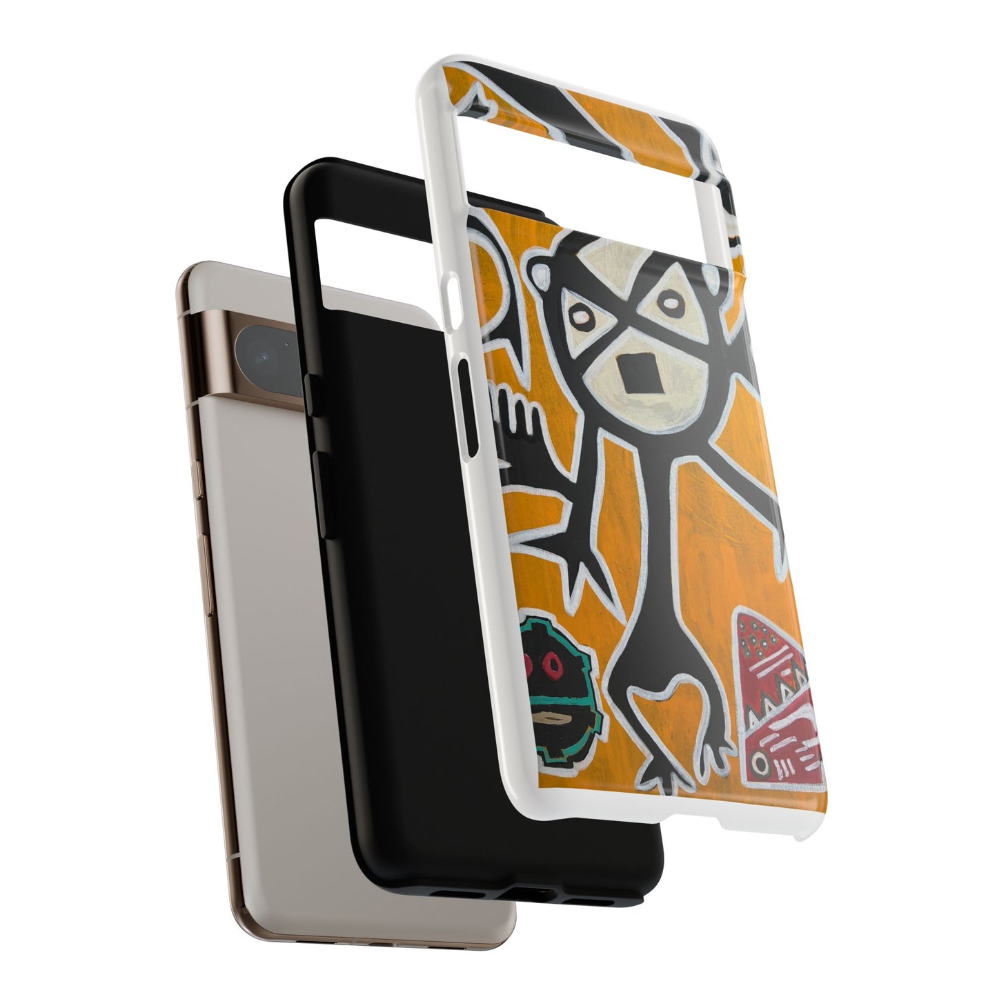 Abstract TAINO  Tribal Art Phone Case – Bold Orange Graphic Protective Cover