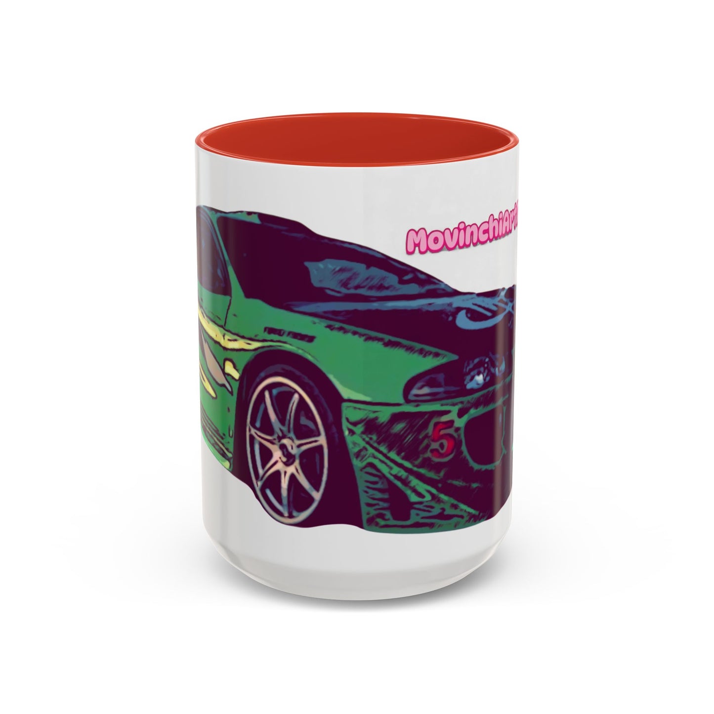 Coffee Mug —ECLIPSE  Neon Sports Car Design with "MovinchiArtDesigns" Logo