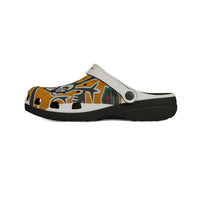 Tribal TAINO  Orange EVA Foam Clogs – Bold Abstract Animal Print